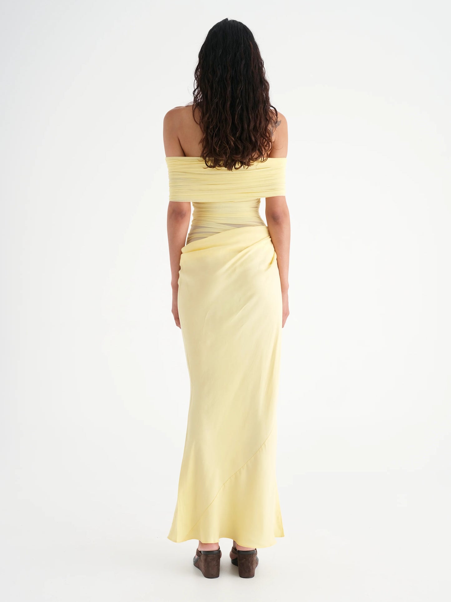 BENNI Nico Off Shoulder Maxi Dress Butter (RRP $250)