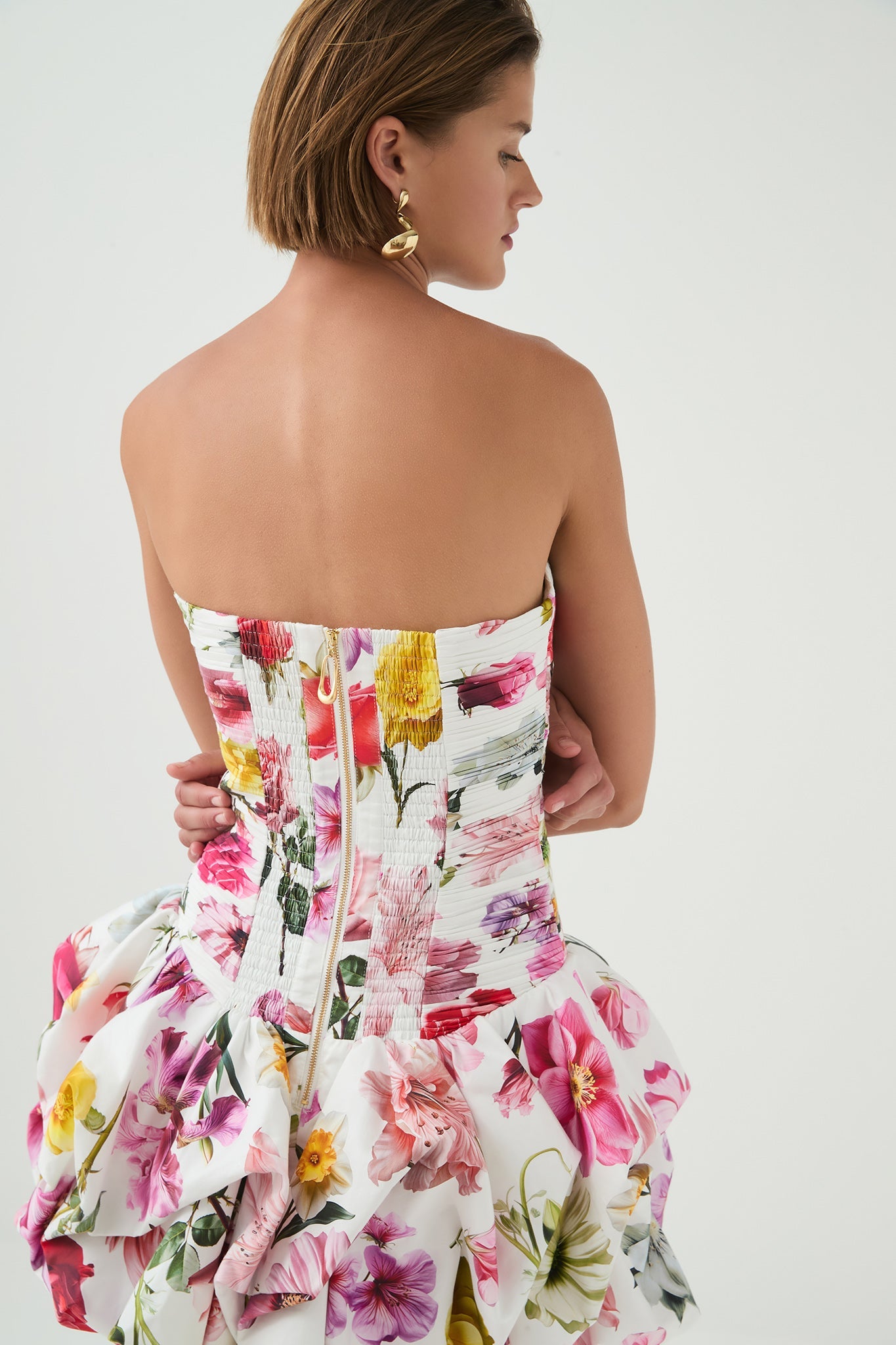 AJE Violette Bubble Hem Mini Dress College Floral (RRP $545)