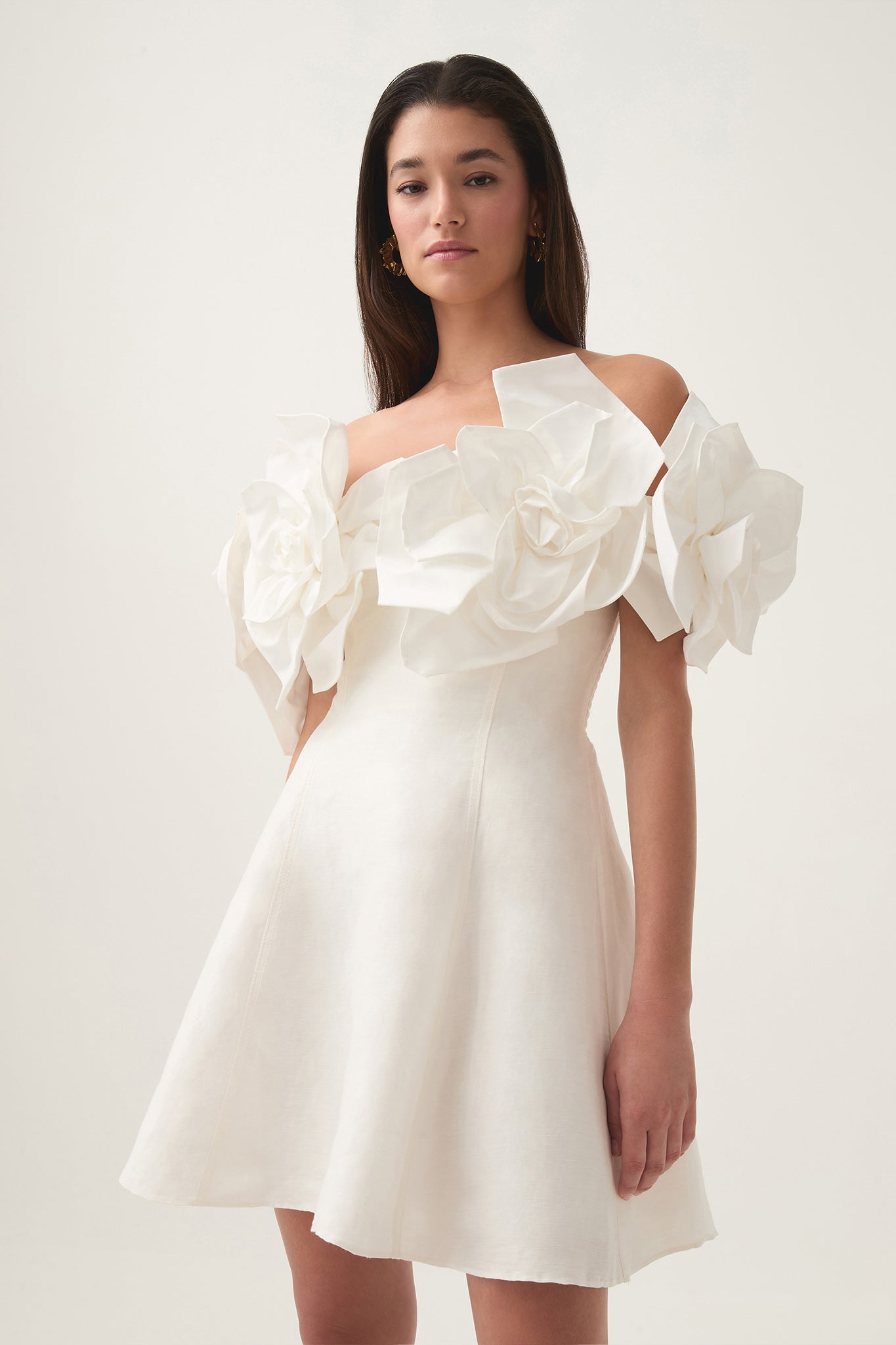AJE Etta Mini Dress White (RRP $695)