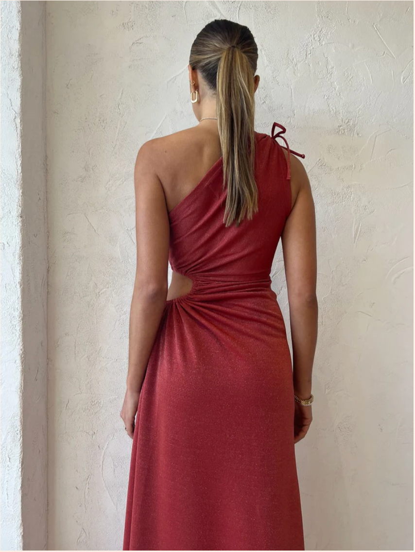 SONYA MODA Nour Dress Rosey Pink Shimmer (RRP $380)