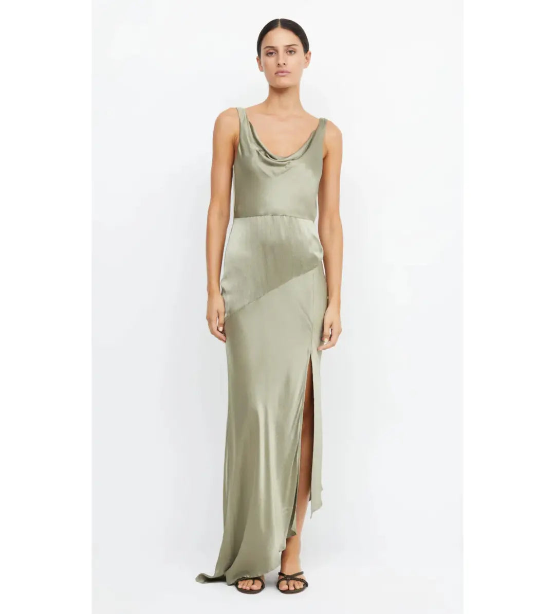 BEC + BRIDGE Moon Dance Cowl Dress Sage THE PERFECT PFIT BEC + BRIDGE Moon Dance Cowl Dress Sage THE PERFECT PFIT