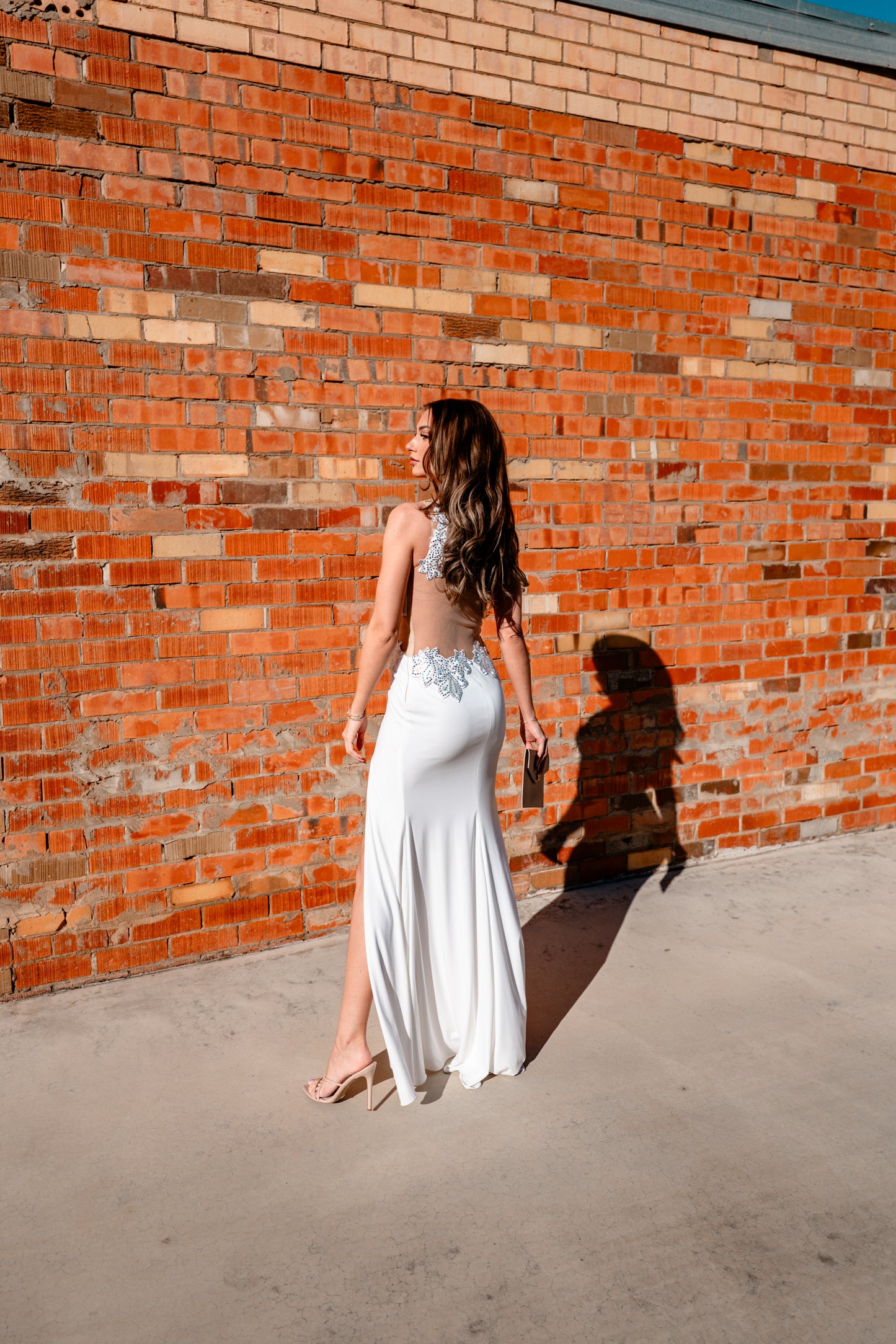 JOVANI 90723 White Embellished Dress (RRP $578)