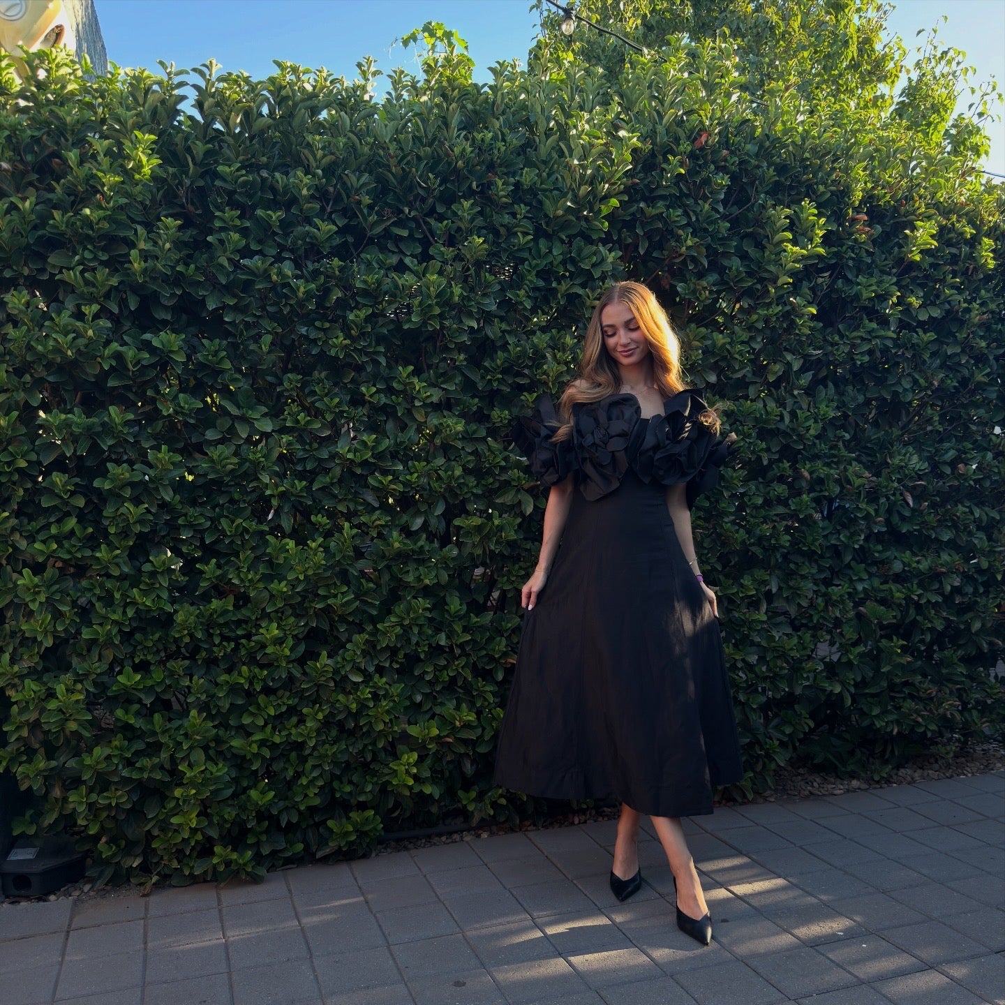 AJE Etta Midi Dress Black