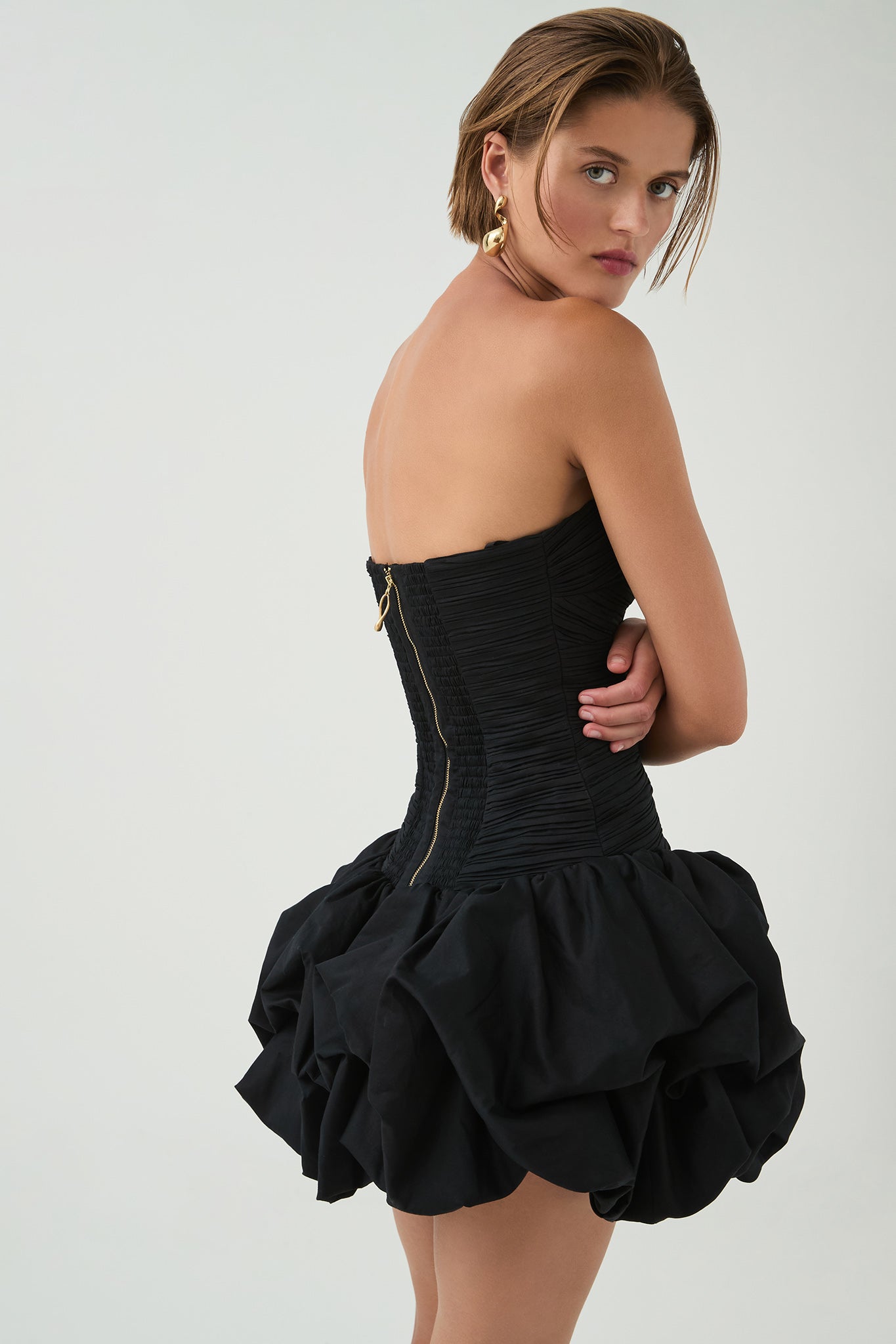 AJE Violette Bubble Hem Mini Dress Black THE PERFECT PFIT AJE Violette Bubble Hem Mini Dress Black THE PERFECT PFIT