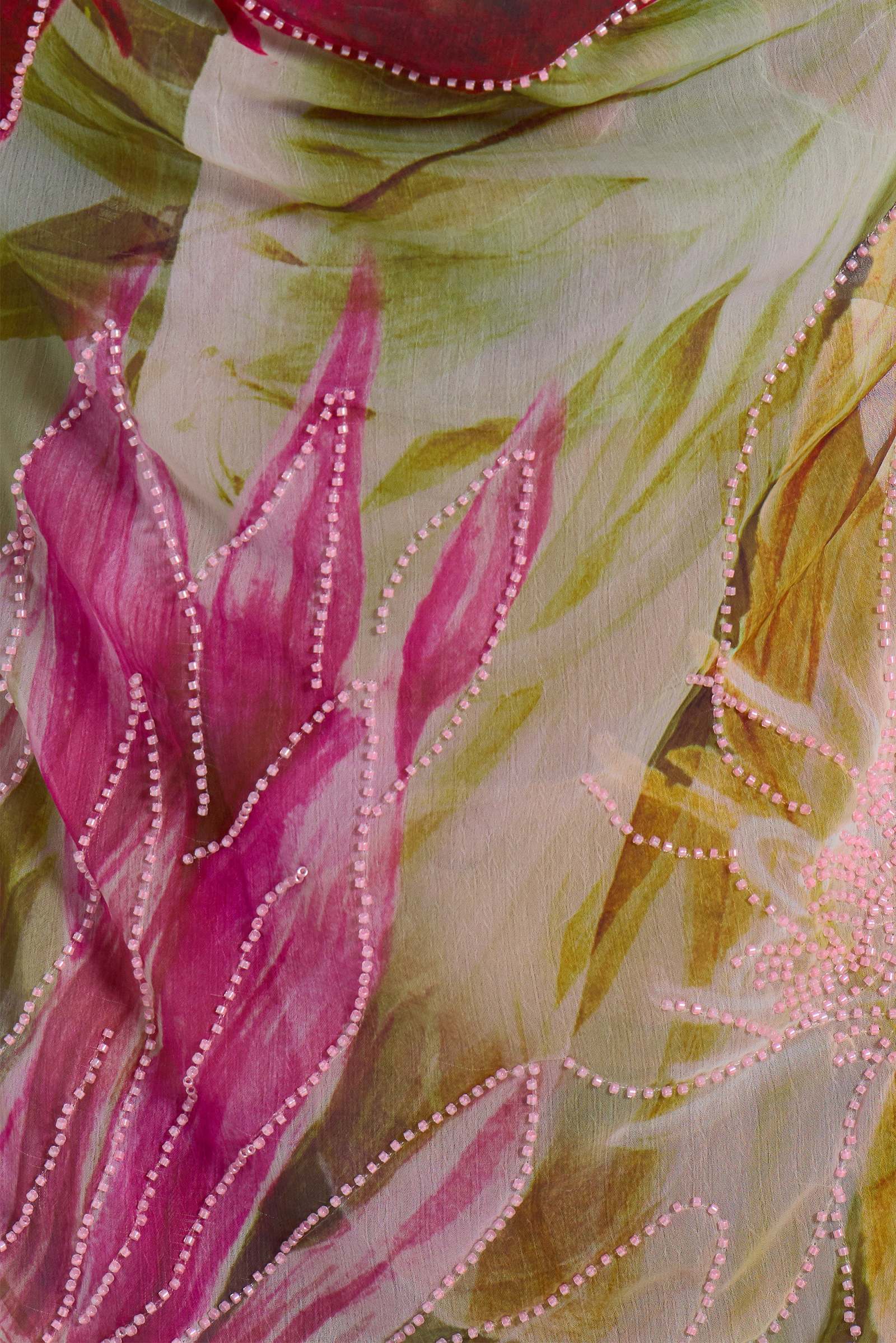 dahlia hand-beaded backless chiffon maxi dress in rosa Jaded London Dahlia Dress by Jaded London