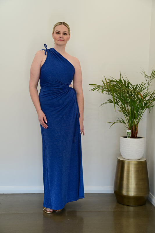 SONYA MODA Nour Dress Blue Shimmer (RRP $380)