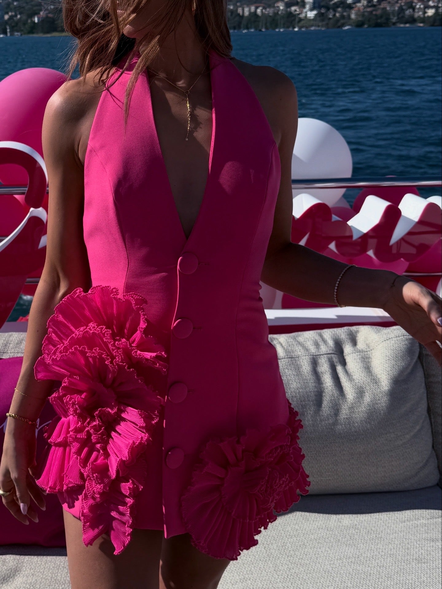 ELIYA THE LABEL Belinda Mini Dress Magenta