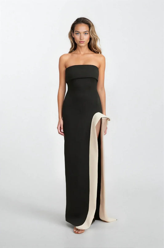 TOJHA Octavia Dress Black/Champagne Biege (RRP $380)