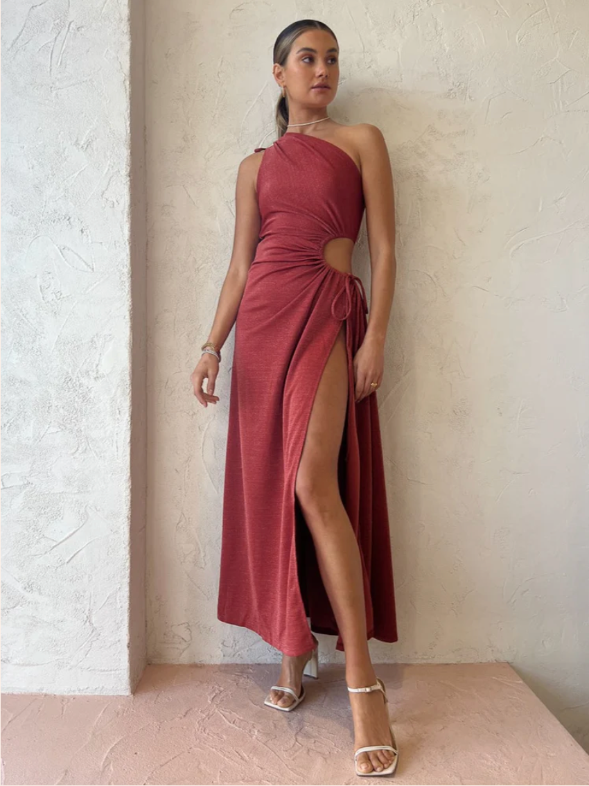 SONYA MODA Nour Dress Rosey Pink Shimmer (RRP $380)